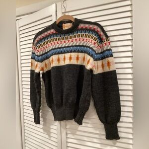 Vintage Pure Wool Patterned Sweater circa 1960s